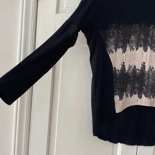 All Saints Serpine Wave Sweater Size XS Snake Elbow Cutout Edgy Jumper Thin Knit