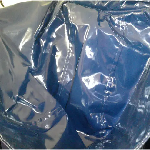 New NWT $325 Jane Post Iconic Princess Slicker Rain Coat Hood Women S Teal Navy Blue