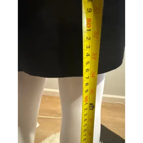 Nina Leonard Black Sweater Dress w/ Ivory Bow Tie Neck & Cuff Trim – Women’s M