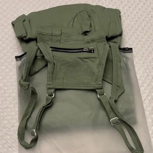 NEW! Women's Sage Olive Green Shot Onesie Jumpsuit Size Large