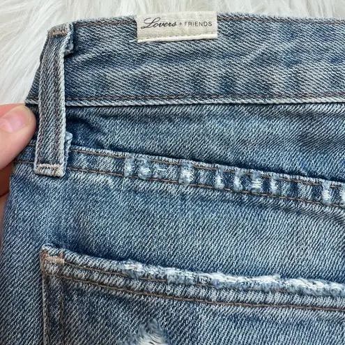 Lovers + Friends  distressed denim shorts