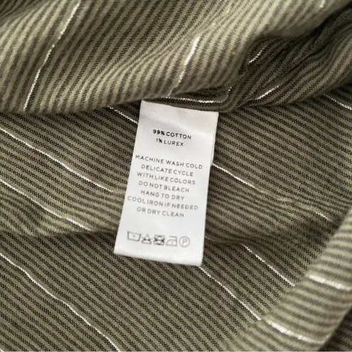 Lilla P Faux Wrap Blouson Long Sleeve Striped Top, Sz S