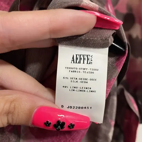 Moschino 💙💖 Vintage Pink Floral Silk Linen Blend Blouse