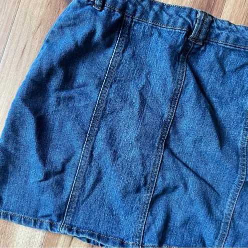 Highway Jeans Highway HWY Womens M Skirt Blue Jean Button Up Denim Y2K 90s Summer Vibes Beach