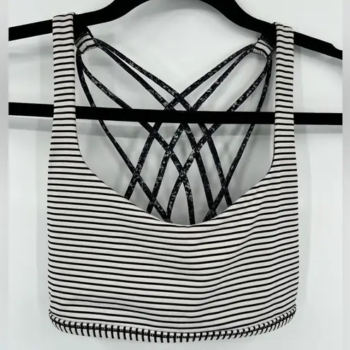 Lululemon 🦄 RARE!  Free To Be Wild Sports Bra Hyper Stripe Black Ghost Strappy 6