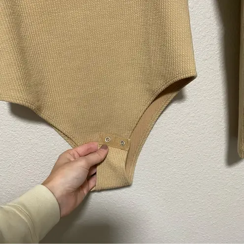 A New Day  Tan Long Sleeved Ribbed Bodysuit thumbnail 9