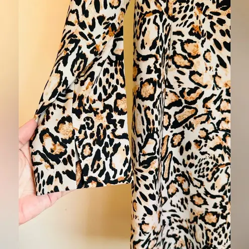 Dennis Basso Printed Twill Button Front Jacket - Leopard Print - Size S