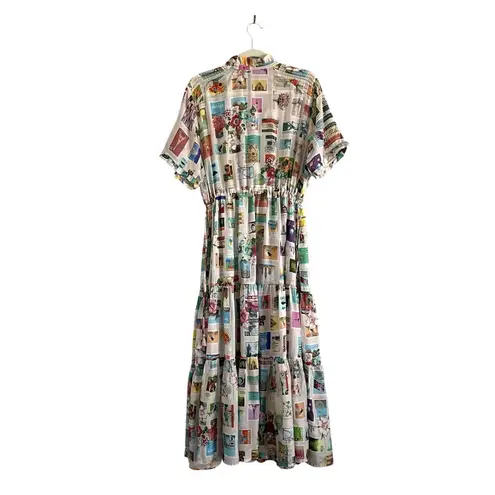 Johnny Was Sekai Mary silk maxi dress Sz Large Bohemian Chic Artsy Feminine