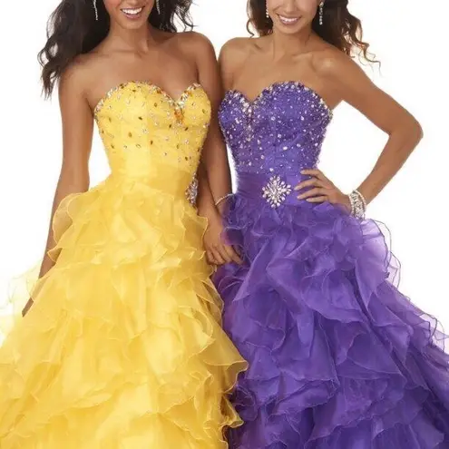 Mystique Boutique Vintage Y2K Bejeweled Strapless Corset Prom Dress in Purple | Size 4