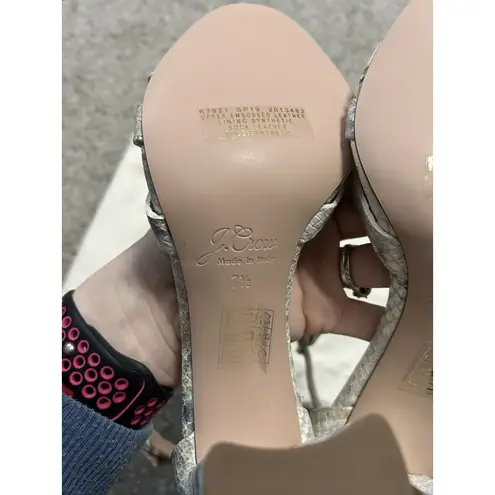 New J.CREW Size 7.5 Stella Heels Metallic Snakeskin