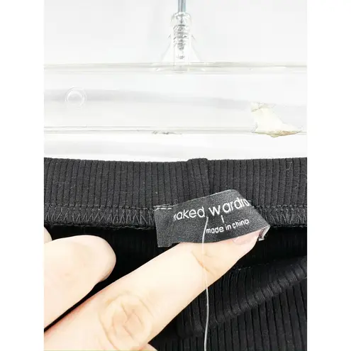 Naked Wardrobe All Snatched Everything Rib Knit Leggings In Black L