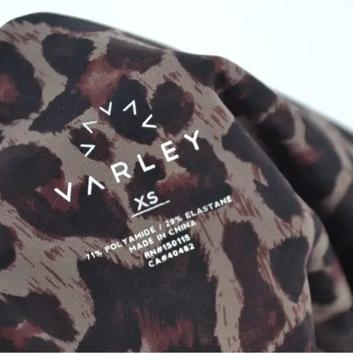 Varley Luna High Rise 7/8 Legging Compressive Yoga Tort Leopard Brown Women's XS