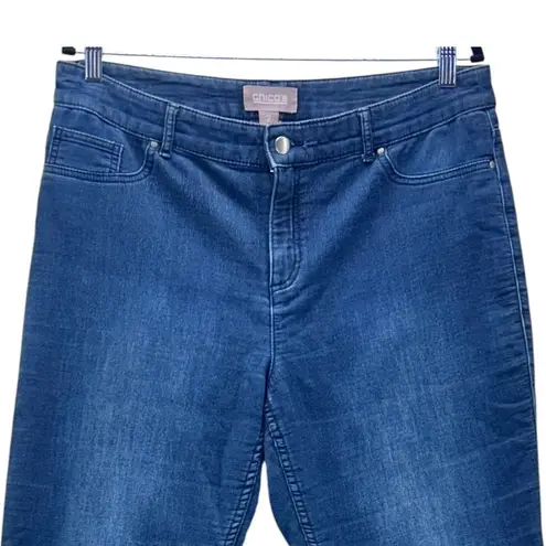 Chico's  Fleece Backed Jeans Blue 12 Or 2