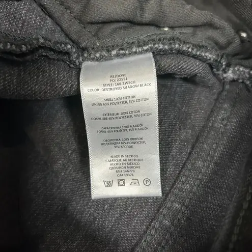 RE/DONE Women's Black High Rise Jean Shorts Distressed Casual Denim Size 27 - Image 7