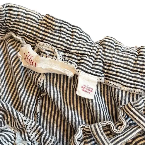 Lilka pinstripe wide leg casual pants with elastic waist Blue Size XS