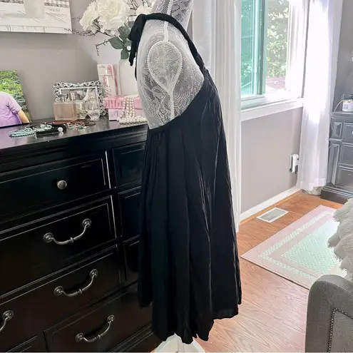 Elan VENUS Black Halter Swim Cover-Up Dress | Flowy Resortwear | Size M