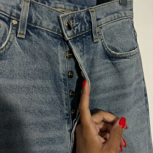 New Goldsign Lawler High Waisted Jean In Blue Blyth Button Fly Size 24