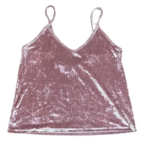 Antistar Pink Velvet Camisole Y2K V-neck Tank Top Women's Medium