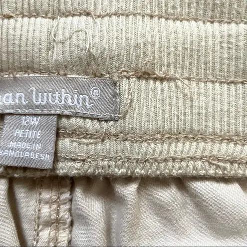 Woman Within  écru cargo pants, size 12W petite