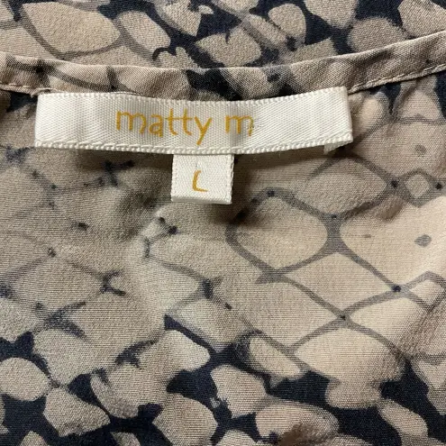 matty m Women's Snakeskin Reptile Contrast Braided Strap Tank Top Size Large