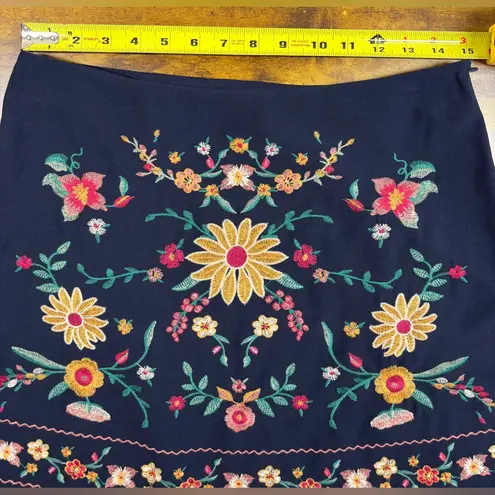 Lulus Navy Blue Multi Color Floral Embroidered A
