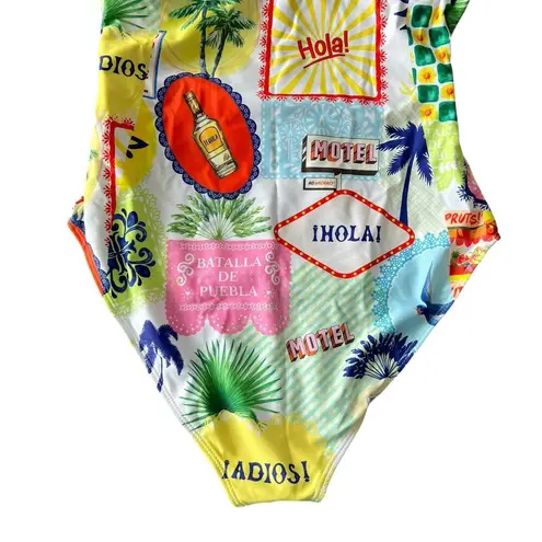 NEW Sunset Bloom Vibrant Vibes Swimwear Resort Sz L Vacation Tequila Yellow Size L