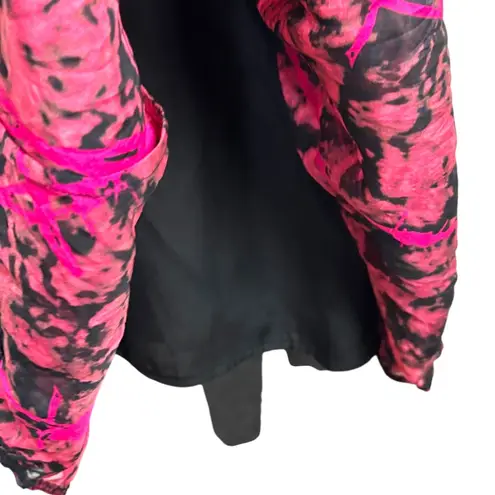 Bebe Black Pink Floral Print A Line Dress Women's Size Small Sleeveless