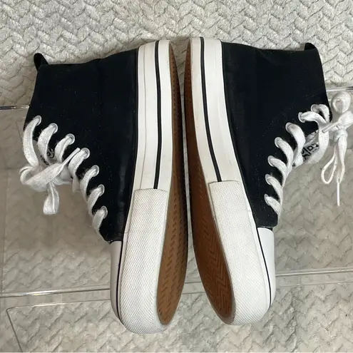 Keith Haring Heart Logo Black High Tops Lace Up Sneakers Womens size 5