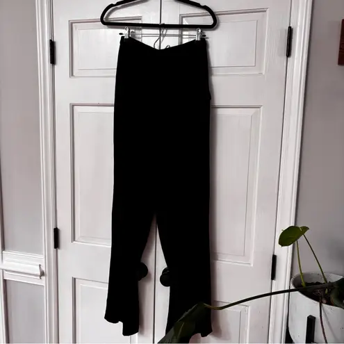 Ulla Johnson Rhett Wide Leg Velvet Trouser Noir Black Size 4 Pleated Pants Work