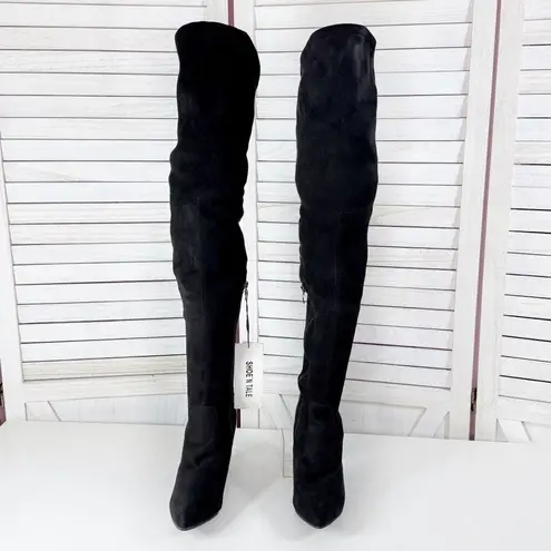 Shoe’n Tale Microfiber Over The Knee Thigh High Boots Black 7.5 Block Heel