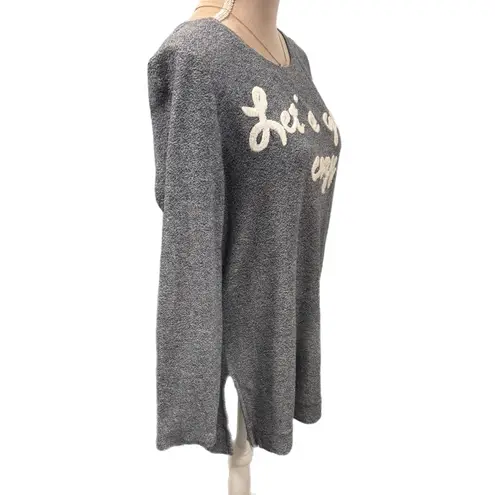 Chico's 1 Zenergy Sweatshirt Womens Size Medium Pull Over Winter Cozy Tunic Top Gray
