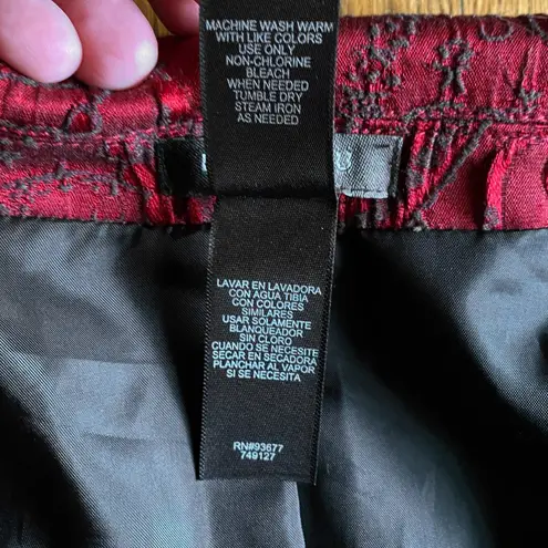 Bisou Bisou Red Jacquard Brocade Fitted Longline Lapel Jacket Coat Dress Y2K 90s