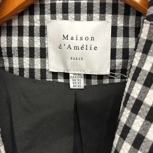 Mason d’Amelie Black and White Checkered Gingham Blazer Size XS