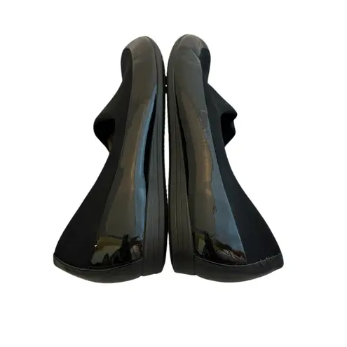 Ecco Black Comfort Flats Patent Textile Stretch Pull