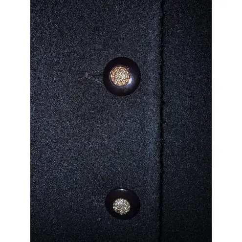 VTG USA MDP Mario De Pinto Wool Maxi Coat Velvet Old Money Retro Glam Heritage Black