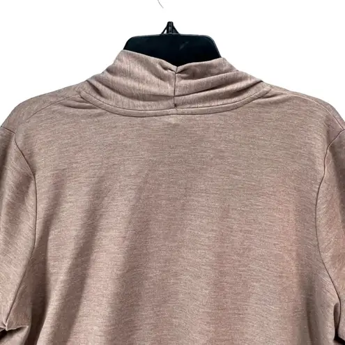 LOGO By Lori Goldstein LOGO Lori Goldstein Cardigan Womens M Brown Layered Hem Swiss Dot Layers Lounge