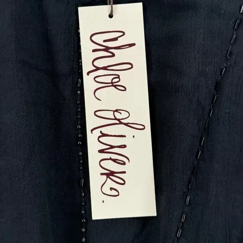 Chloe Oliver Black Dress Womens Size S Long Sleeve Beaded Mini Casual