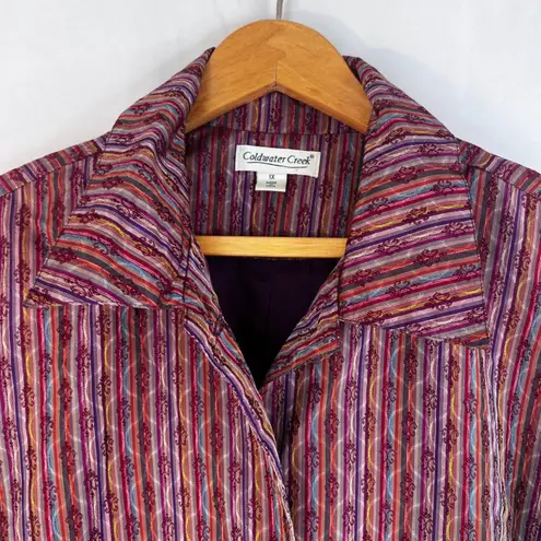 Coldwater Creek Asian Flair Embossed Maximalist Multicolor Jacket Plus Size 1X