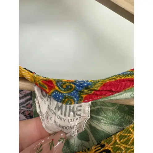 Ok Mike Womens Midi Dress Size OS Patchwork Boho Pockets Gypsy Hippie