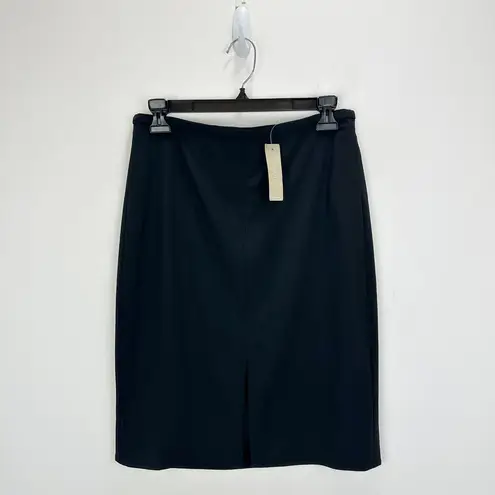 J.Crew  Pencil Knee Length Skirt Italian Bi Stretch Wool Black $168 US 4 NWT