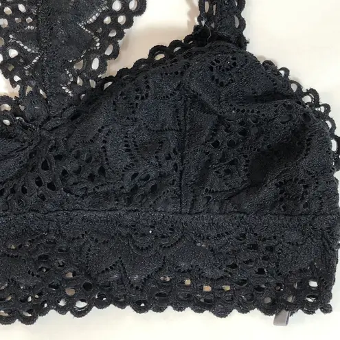 Aerie  Bralette Womens Small Black Lace Bra Racerback Stretch Bra