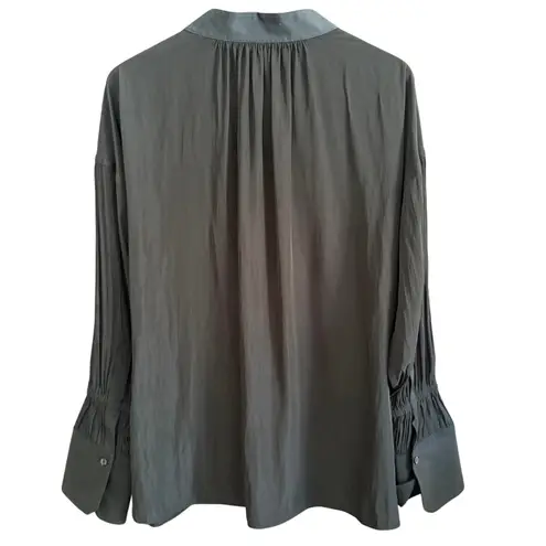 ALC Frank A.L.C. | Black Paulina Top Oversized Cuff Popover Shirt Blouse | Size 6 Boho