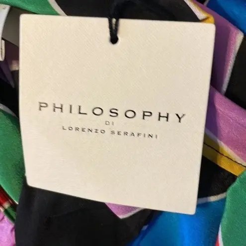 Philosophy di Lorenzo Serafini Long one shoulder dress multi colored Red Size 8