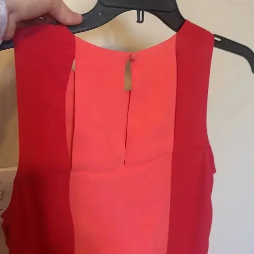 Cooperative red and coral above the knee dress spring summer dress