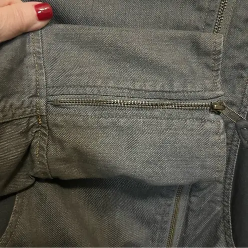 Sundance Women’s Size 14 Gray Denim Moto Jacket Asymmetrical Zip Stretch