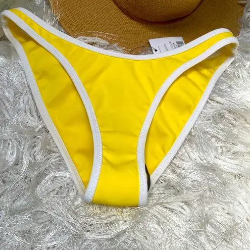 Topshop New Women’s Top Shop Yellow White Contrast Trim Crop 2 Piece Bikini Bathing Suit