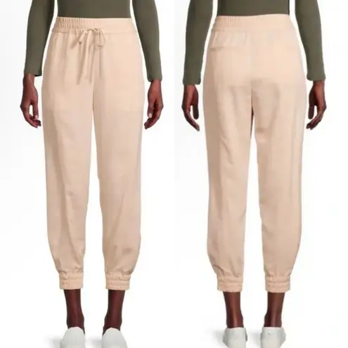 Derek Lam 10 Crosby Drawstring Jogger Pants Sz 10 Neutral Minimalist Lightweight