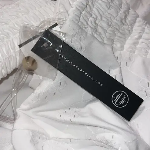 As You Wish AS U WISH sz large juniors white pullover dress lined summer wedding graduation