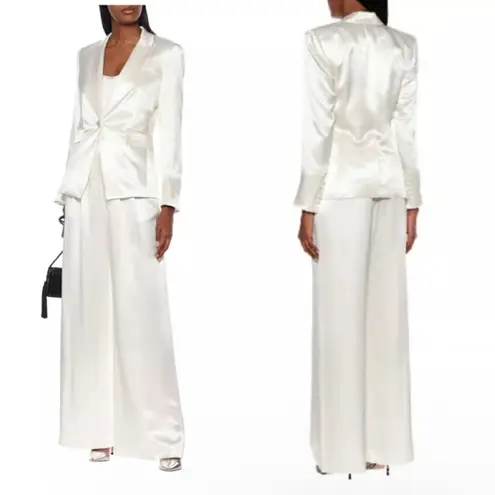 Veronica Beard Athens Satin Peak Lapel Blazer In Off White blazer size 0 - Image 4