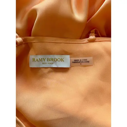 Ramy Brook Kiki Satin Cowl Neck Mini Dress Orange Womens Size 0